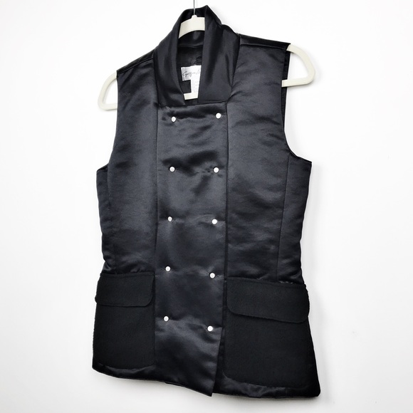 Geoffrey Beene Black Asymmetrical Zip Vest, Size S - Picture 4 of 11